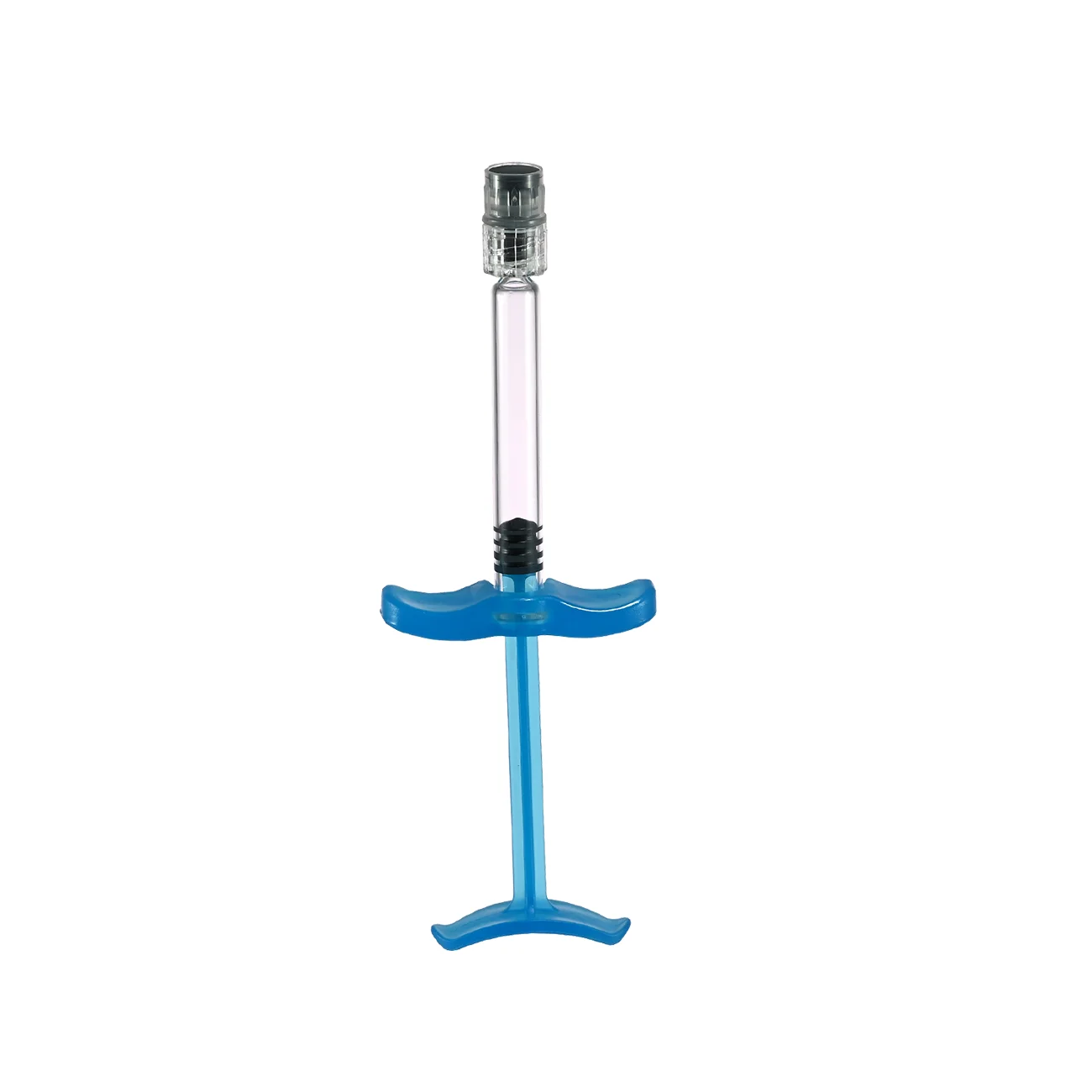 Cosmetic packaging 1ml  Luer lock glass syringe prefilled syringe hyaluronic acid  with plastic plunger rod and backstop