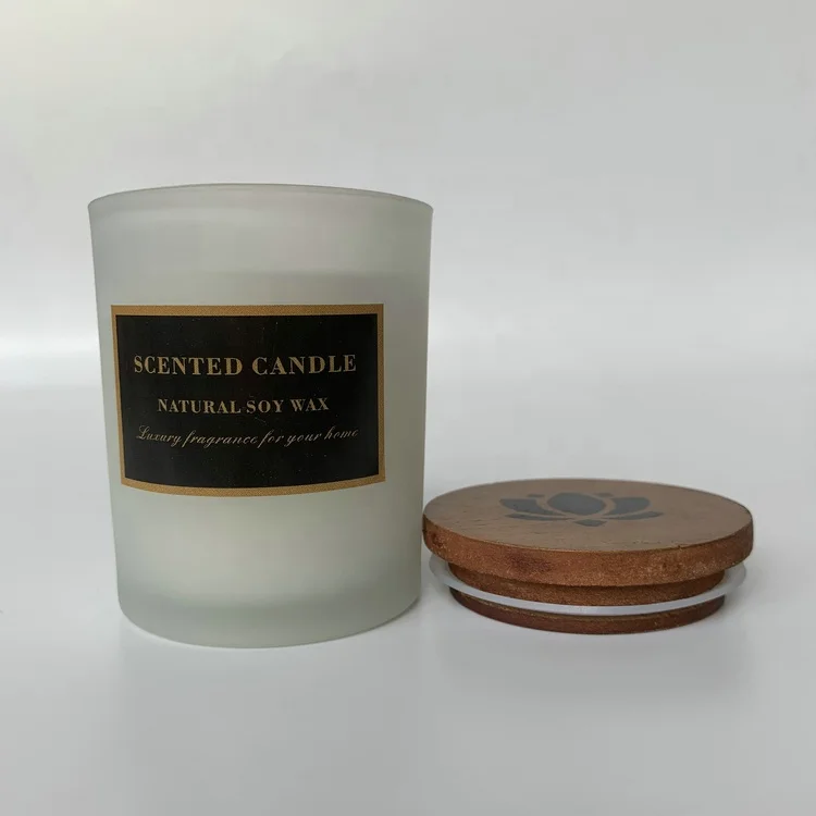 Factory High Quality Printed Glass with Lid Luxury Decorative Aromatherapy Home Fragrance Soy Wax Holder Custom Scented Candles