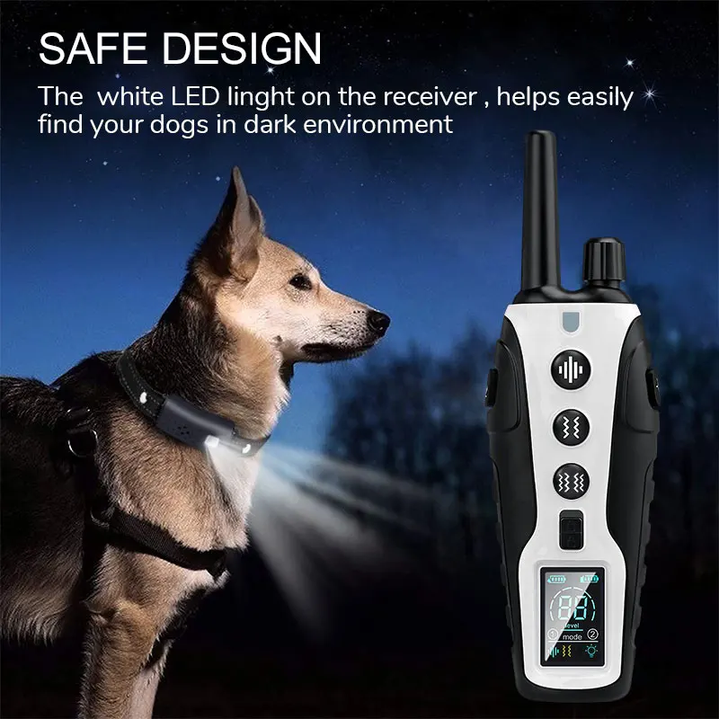 Best 4000 FT Dog Training Collar with 3 Modes Beep Vibration Strong Vibration 2 Modes Flash Light Made of Durable Plastic