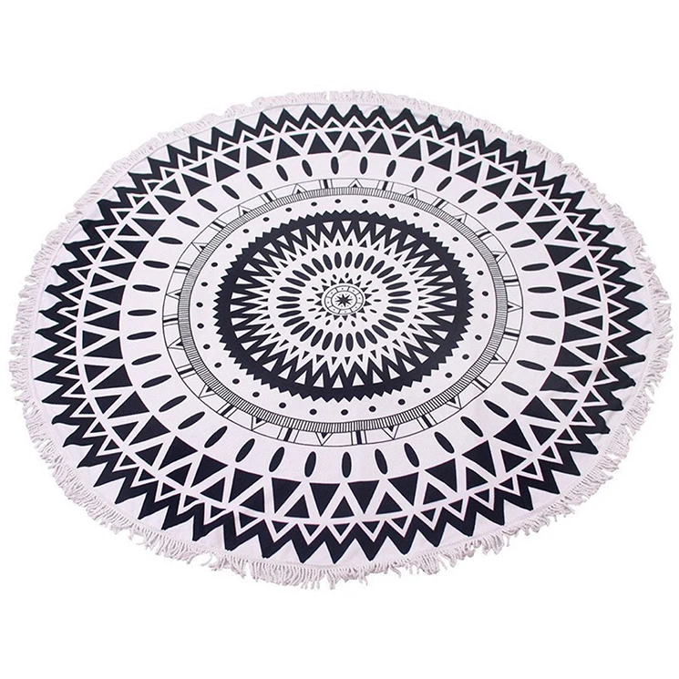 Bindi Ethnic Style Round Beach Mat, Picnic And Rug Beach Blanket Outdoor