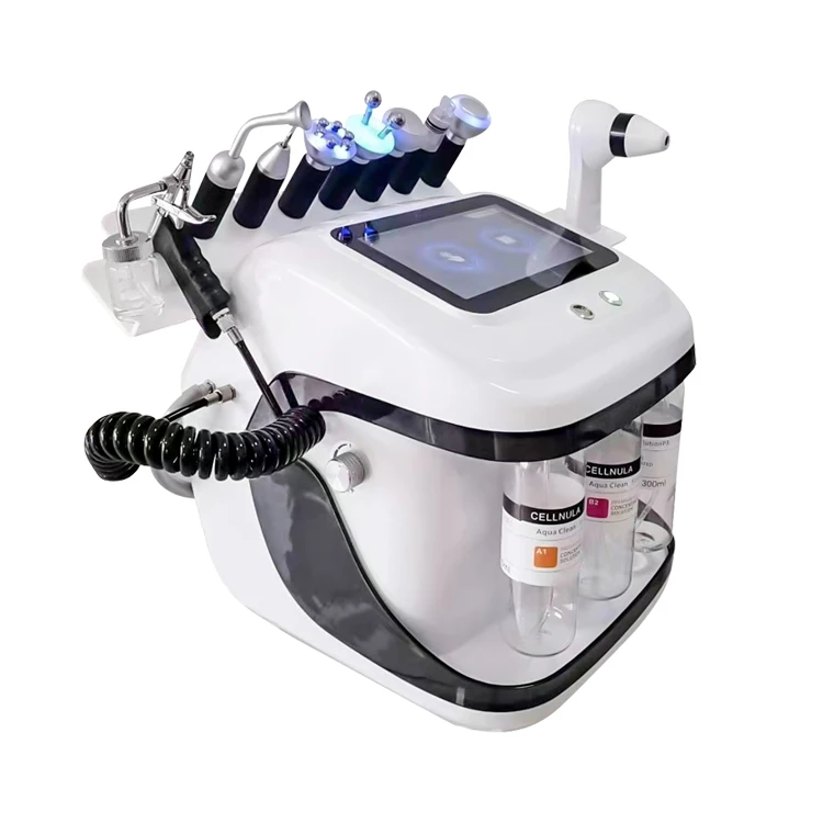 10 in 1 Black Pearl Skin Eye Microdermabrasion Oxygen Peeling Machine Aqua Peeling Skin Rejuvenation Oxygenated Facial Care