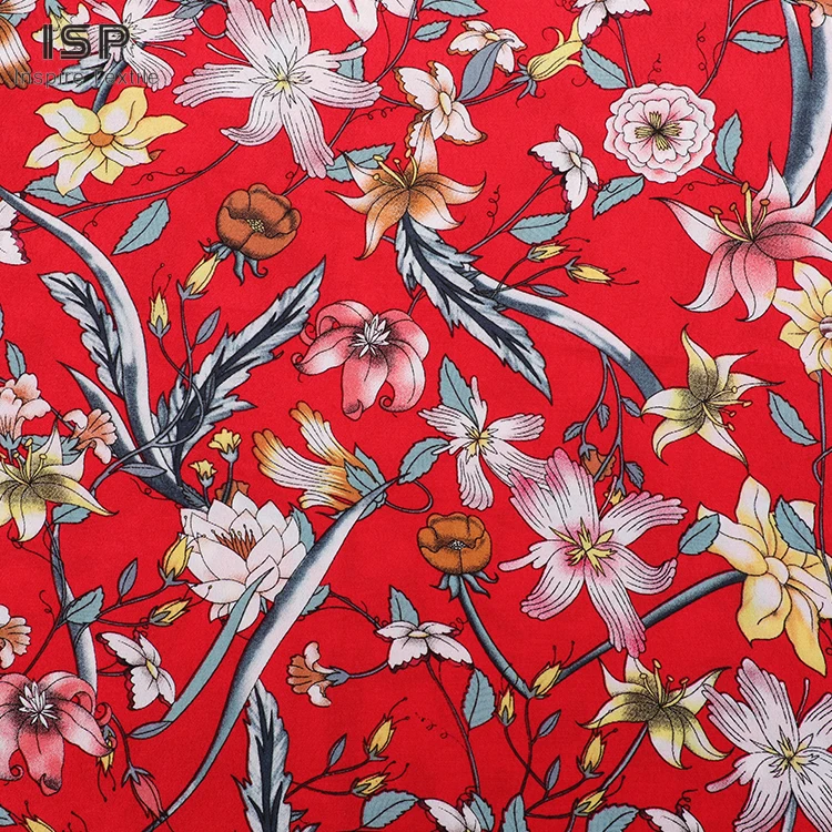 China manufacturer rayon printed fujet fabrics viscose fabric for dresses