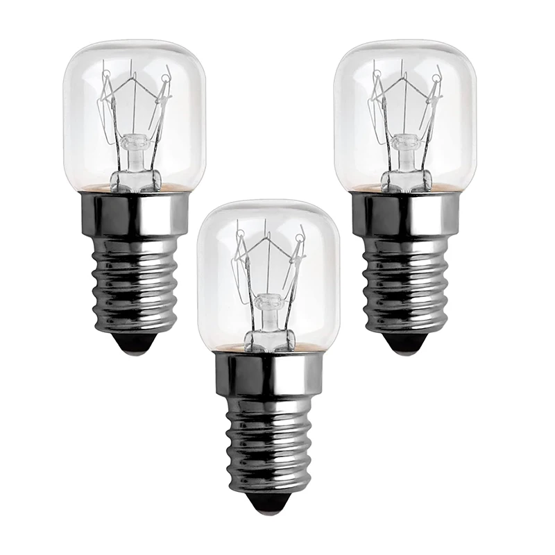 Oven Lamp E14 15W Oven Lamp 300 Degree Centigrade Heat Resistant for Grill Ovens Salt Lamp Microwave T22 Capsule 2700 K