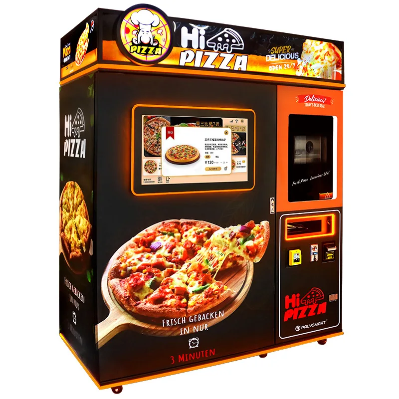 Smart makes pizza vending machine/automatic pizza touchscreen pizza/seethrough vending Commercial Pizza Vending Machine for sale