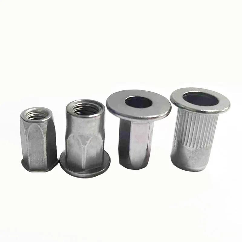 M3m4m5 full hexagonal flat head hollow rivet nut pull cover internal thread sliding tooth galvanized insert