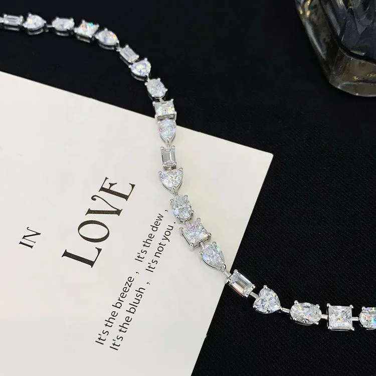 Ruyi  fashion different cut diamond bracelet 18k solid gold lab grown created diamond  high quality woman fine jewelry