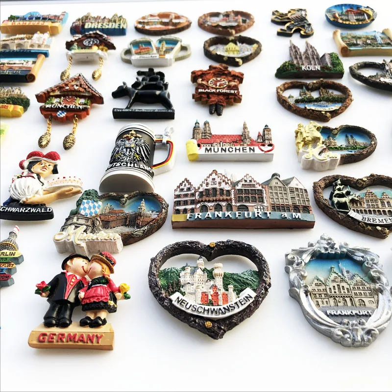 Wholesale Custom European Countries Different Country Souvenirs Fridge Magnet Poland Germany Souvenirs Fridge Magnets Home Deco