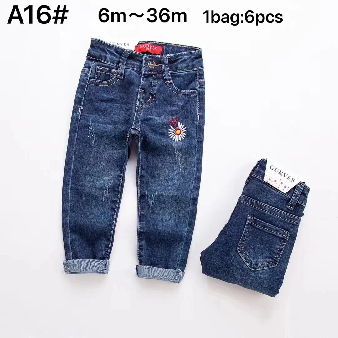 High Quality Baby Girls Denim Jeans Pants Toddler Girls Pants Lovely Denim Trouser For 6 Month to 3 Years Girls