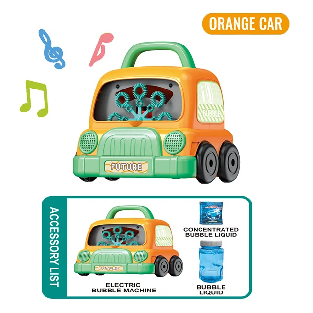Mini bubble car toy electric kids bubble machine with light music outdoor game activities toys