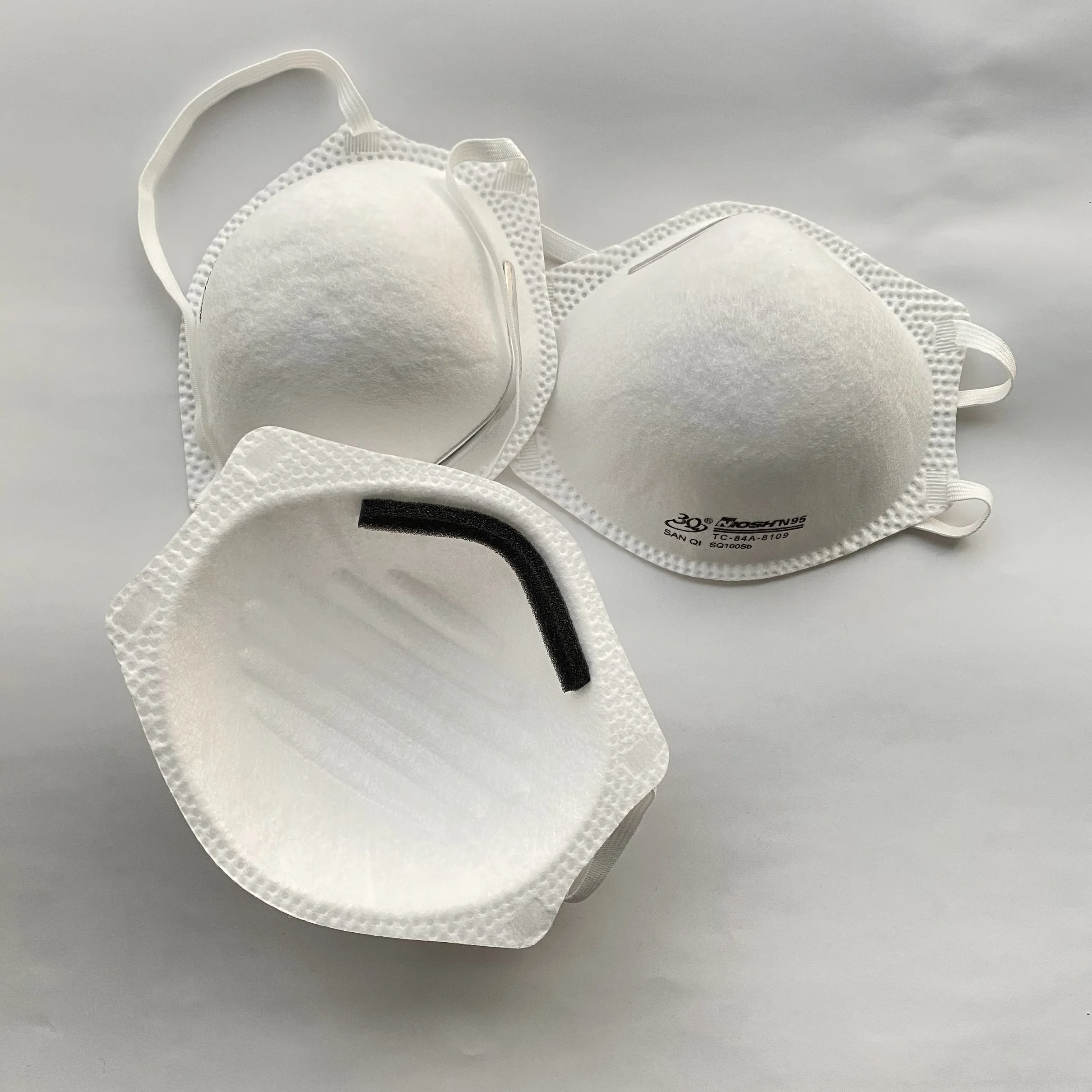 Sanqi SQ100Sb Moulded Cone Cup NIOSH Approved Anti Dust Factory Wholesale 3Q Facemask Disposable N95 Particulate Respirator Mask