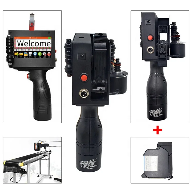 
Handheld Inkjet Printer multi-language Handjet Portable Printer printing height 2-25.4mm 
