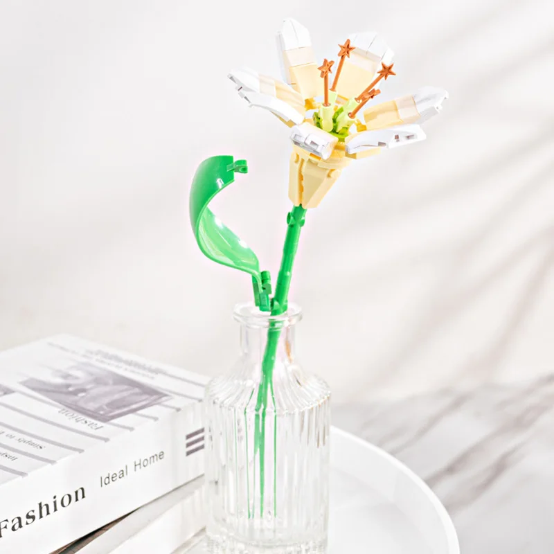 Unisex DIY Electronic Toy Flowers Model Creative Cute Plastic Plant Bricks Educational for Kids of All Ages Wholesale