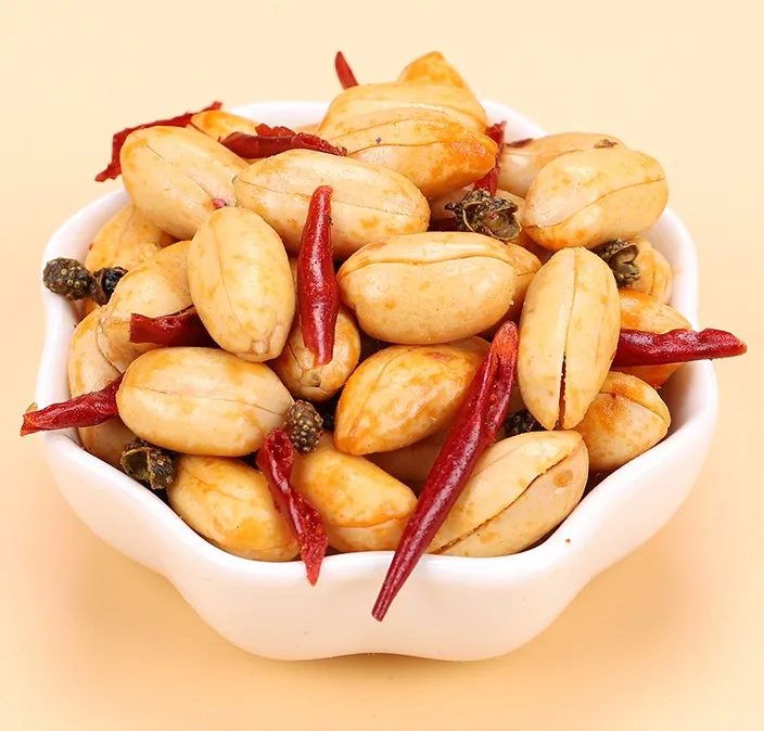 Fried best sell 34/38 38/42 spicy peanut kernel long and round spicy groundnut kernel for sale