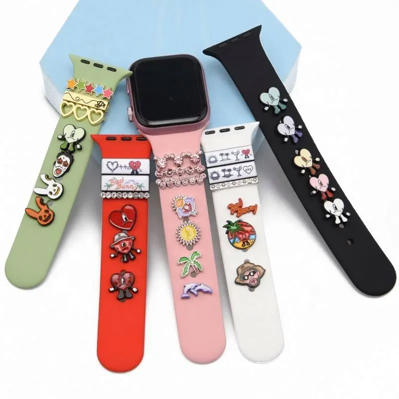 Arrival Bad Bunny Watch Accessories For Band Decor Metal Sport Charms Smart Bands
