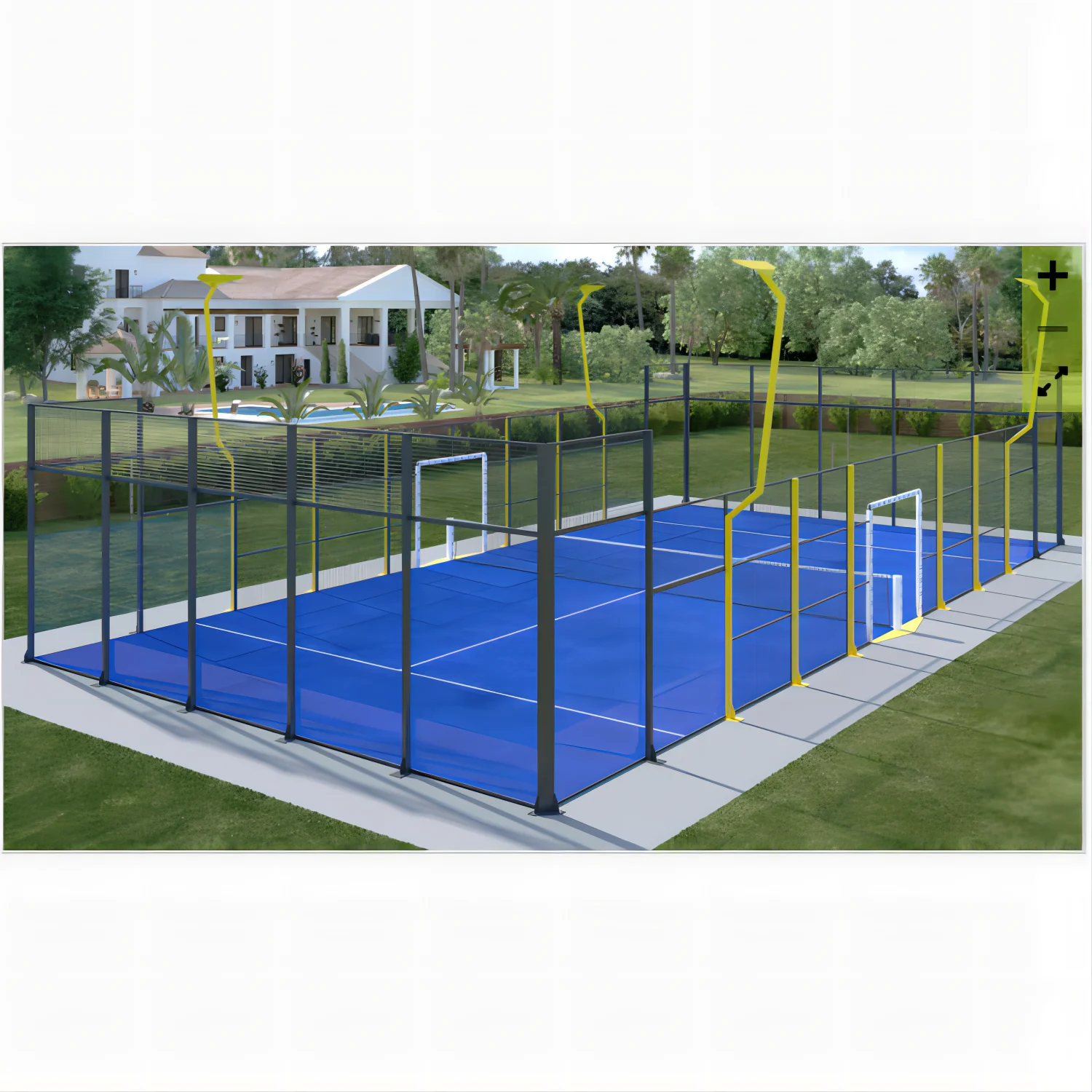Faither Supply Wholesale Professional  quality  2022 new design double super class full view Paddle  Tennis Court