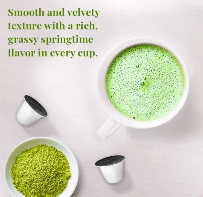 Green tea capsules (matcha) pods capsules powdered tea pod K-Cup compatible matcha tea capsules