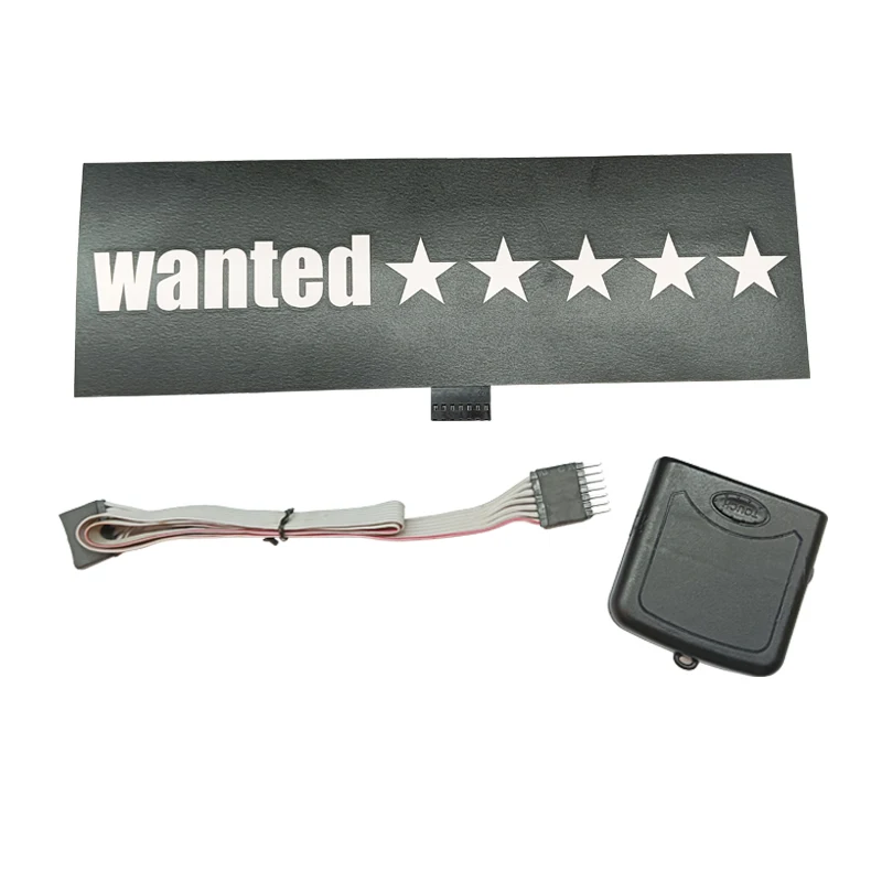 Wanted 5 Star Car Windshield Glow Panel Electric Marker Lamp Blue LED Decoration Light Sticker Flashing Lights