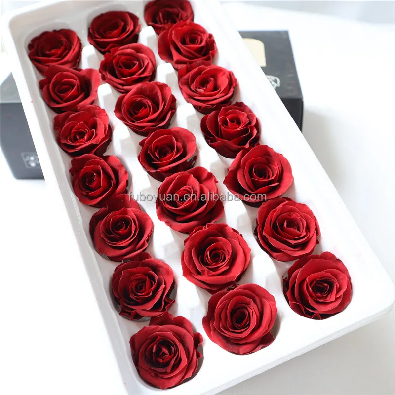 SZ295 High Quality Small Preserved Roses Flower Heads Preserved Roses Gift Box  Eternal  Long Lasting Decor  Preserved Roses