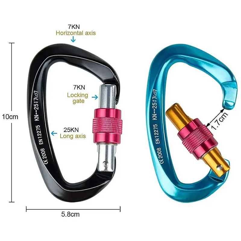 2023 Aluminum carabiner 25KN Ultra-Light Locking Climbing Carabiner