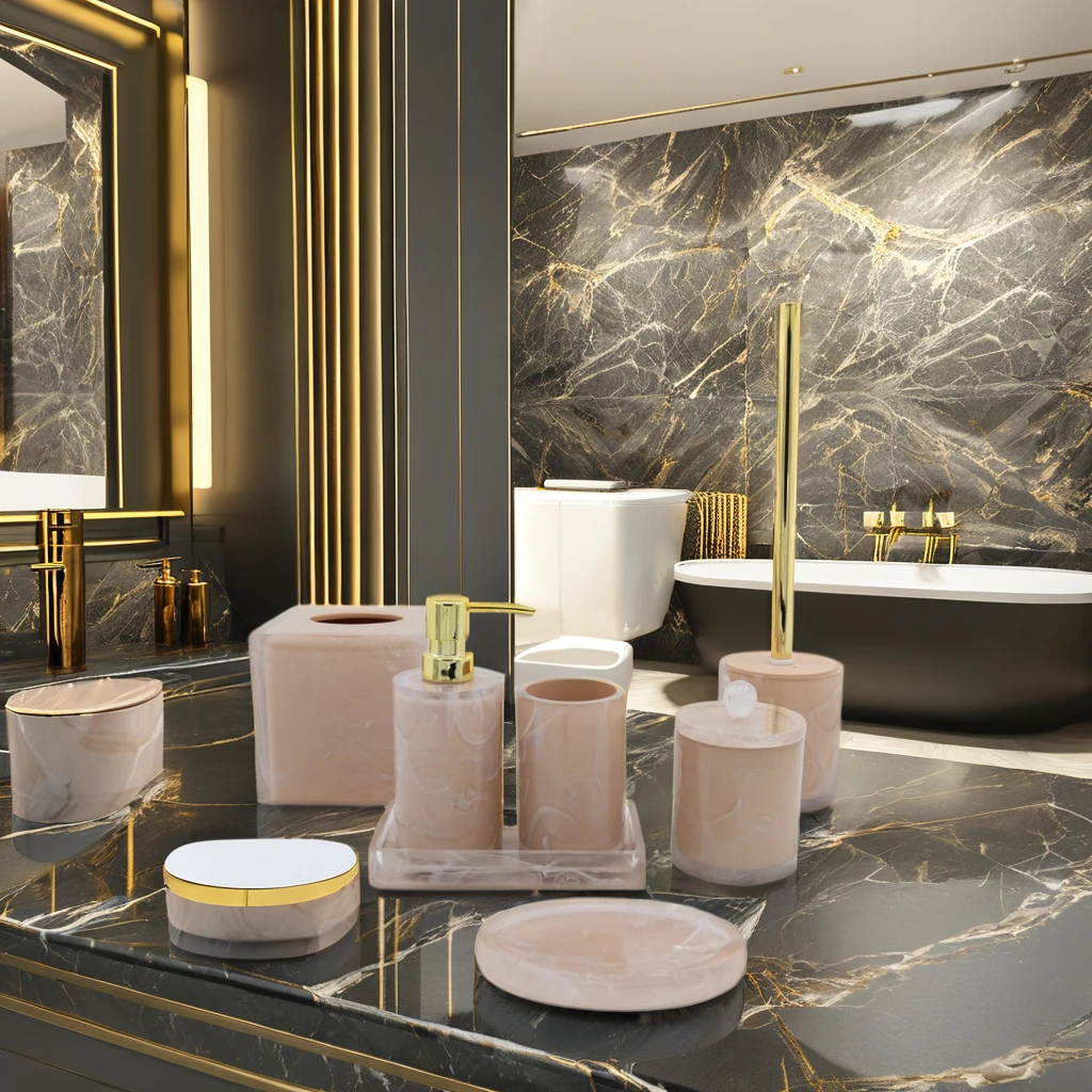 4 шт., набор аксессуаров для ванной из полирезины