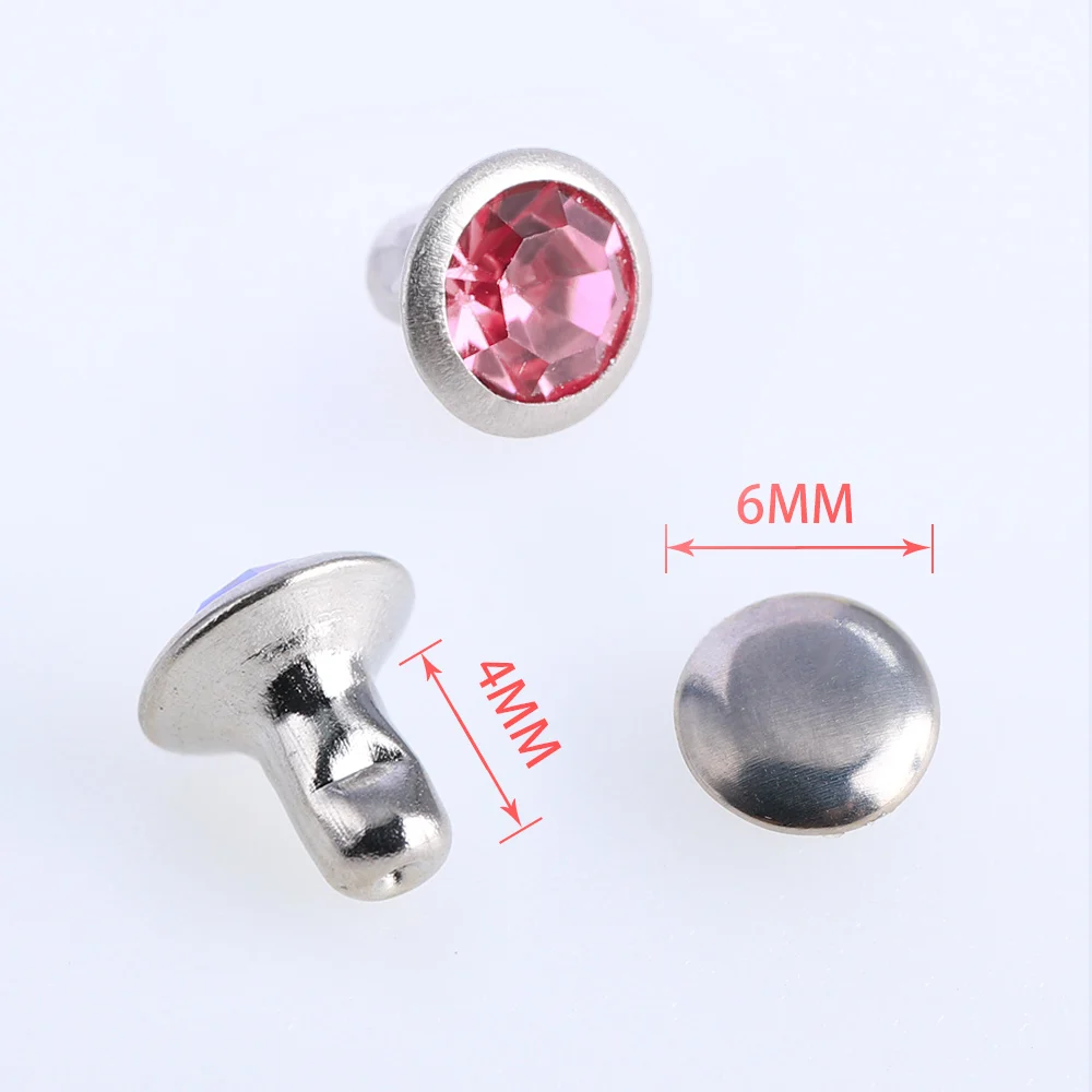 QIYI Glass Rhinestone Rivets Studs Spikes Brass Strass Decoration Horse Bridle Glass Stones For Leather Clothes Shoes