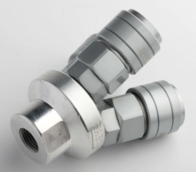 2 Way Universal Quick Connect Air Hose Splitter coupler round Manifold