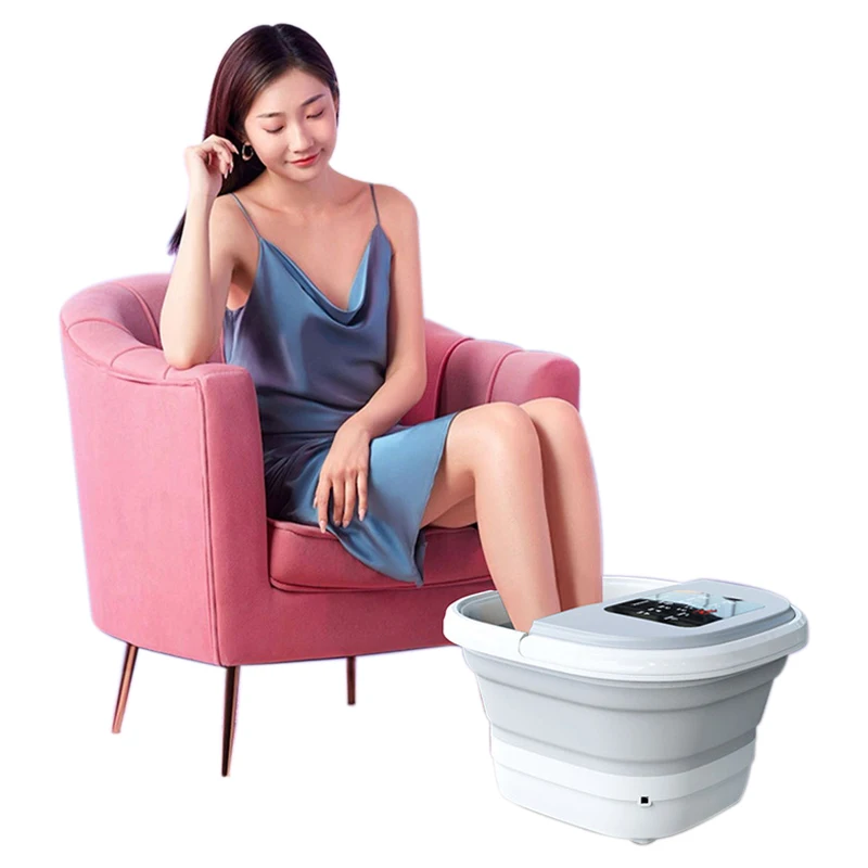 2022 New Hot Massage Product Folding Electric Infrared Footbath Tub Massager Foldable Foot Collapsible Bath Silicone Foot Basin