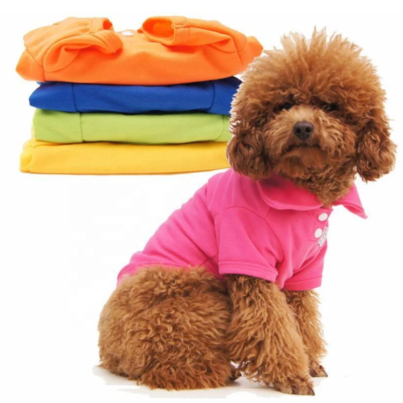100%  Cotton Classic Plain Candy Colors Solid Pure Color Dog Polo Shirt Pet Summer T Shirts Clothes