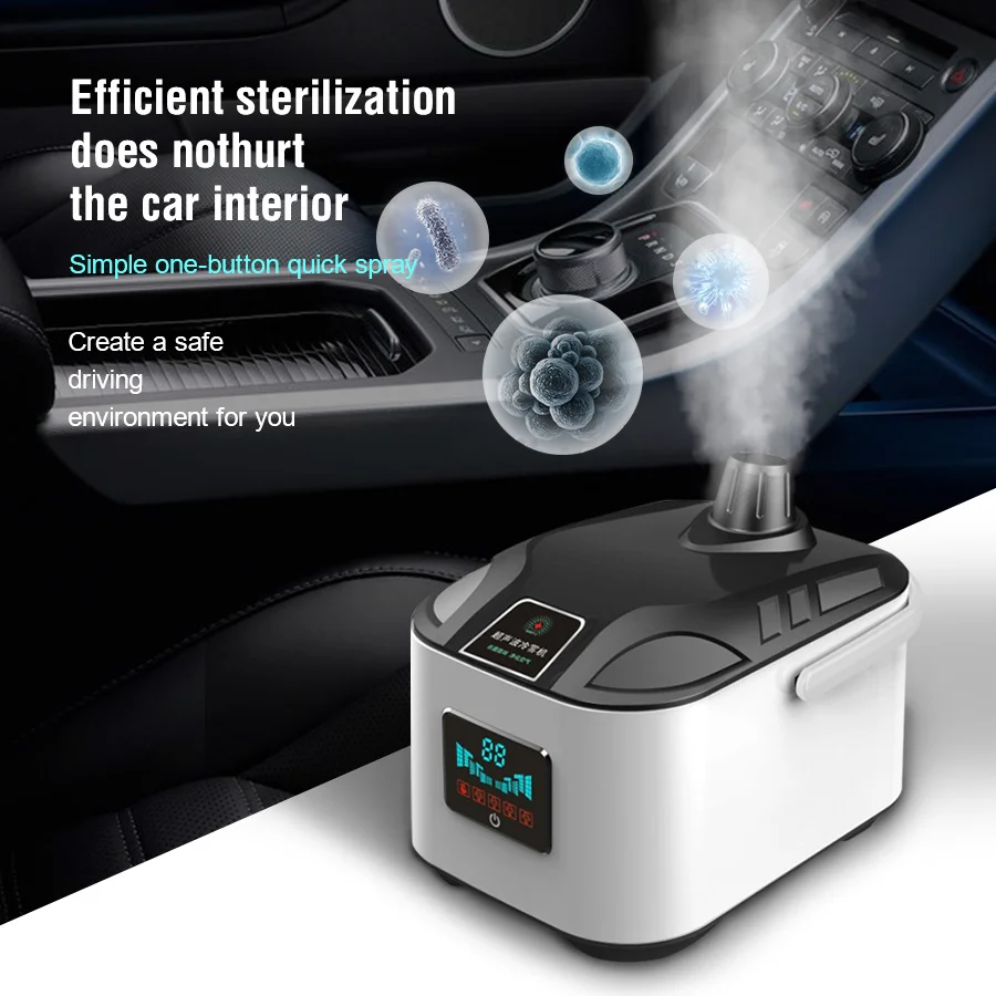 Customizable Wireless Car Rechargeable 10000mAh Capacity Long battery life Nano Steam Sterilizer Disinfection Spray Atomizer Fog
