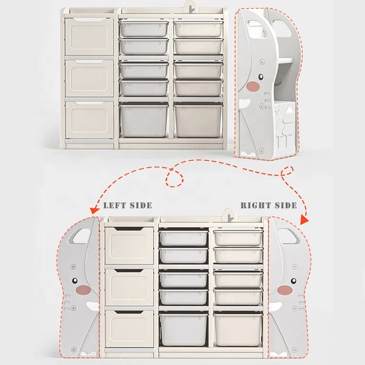 Пластиковая детская мебель в форме слона из мультфильма, для хранения игрушек, книжная полка, детские шкафы