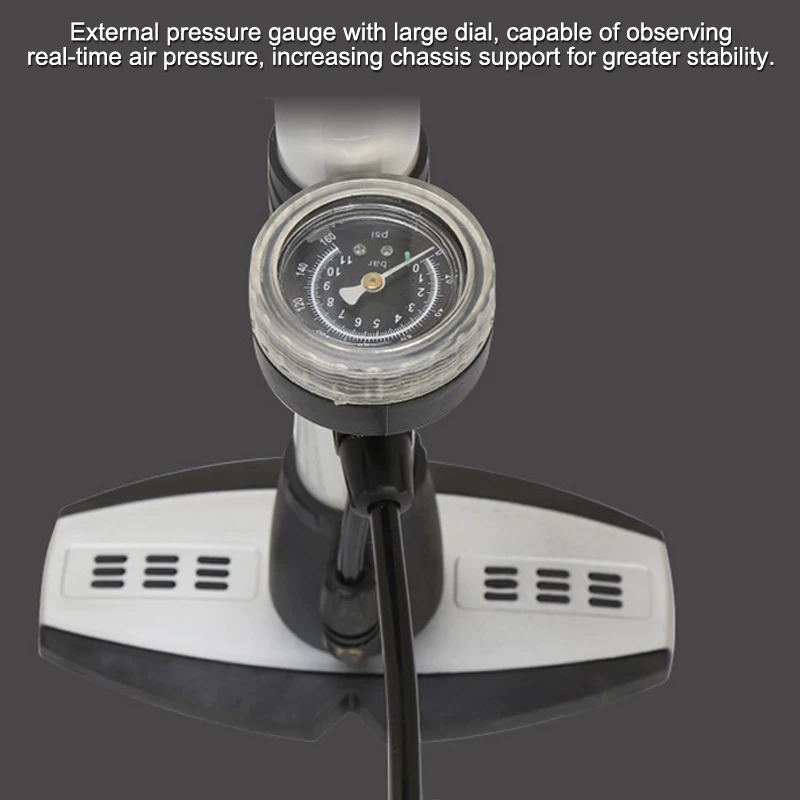 Aluminum alloy belt air pump, a universal air pump for new mountain bike and motorcycle tires.