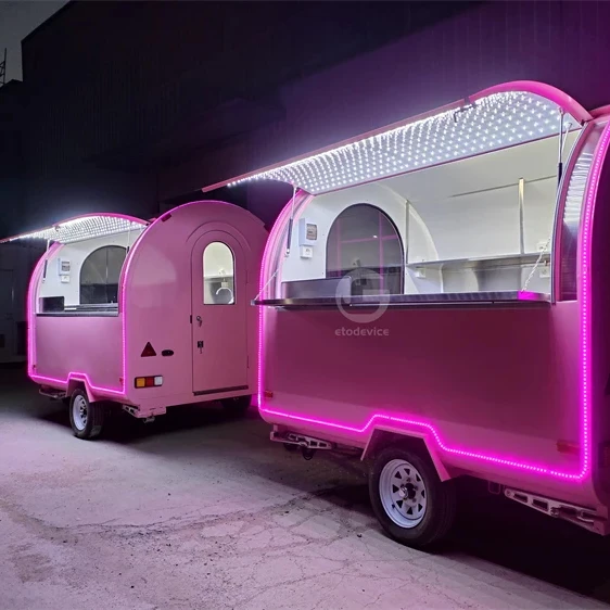 Street food trailer bubble tea ice cream vending cart coffee trailer for sale
