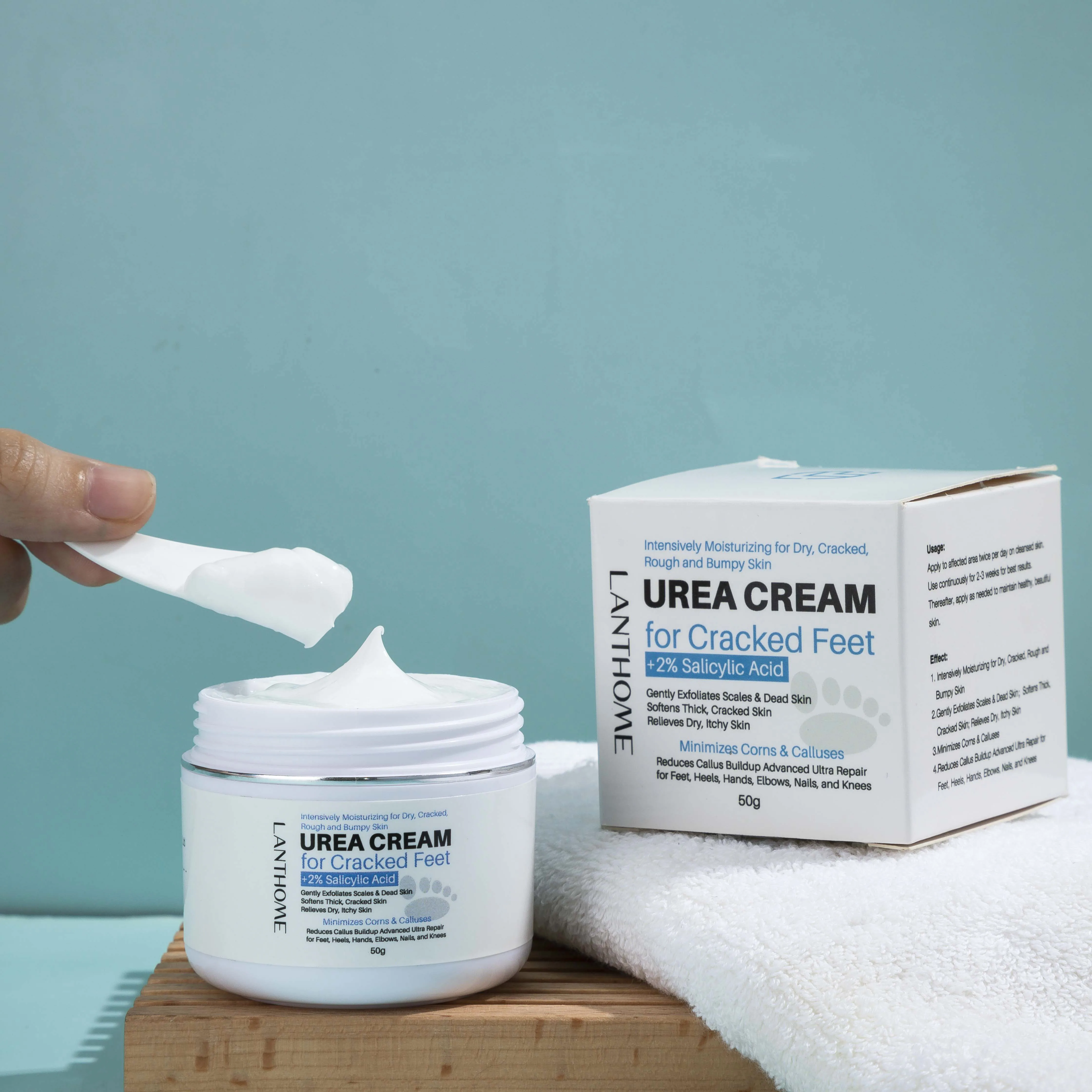 Urea Cream + 2% Salicylic Acid Foot Scrub Care Exfoliates Dead Skin Callus Remover Heel Cream Urea