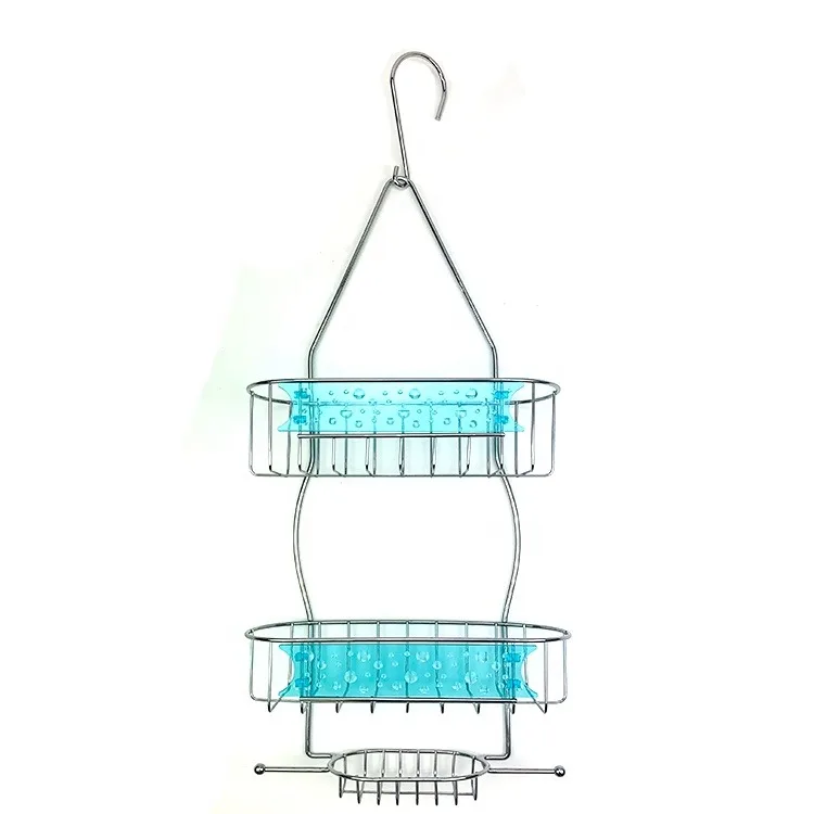 Bath Fittings Chrome Plated 3 Tier Hanging Shower Caddy Bathroom Storage Rack Shelf