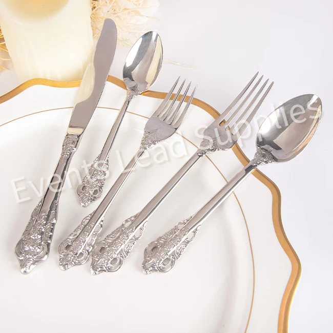 Silver 304 Stainless Steel Hot Sale Tableware Set For Wedding Knife And Fork