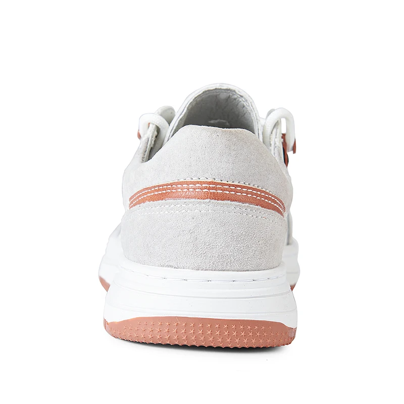 2022 Spring New Fashion Korean Style Lace-Up White Canvas Genuine Leather Suede Running Casual Shoes Sneakers for Men