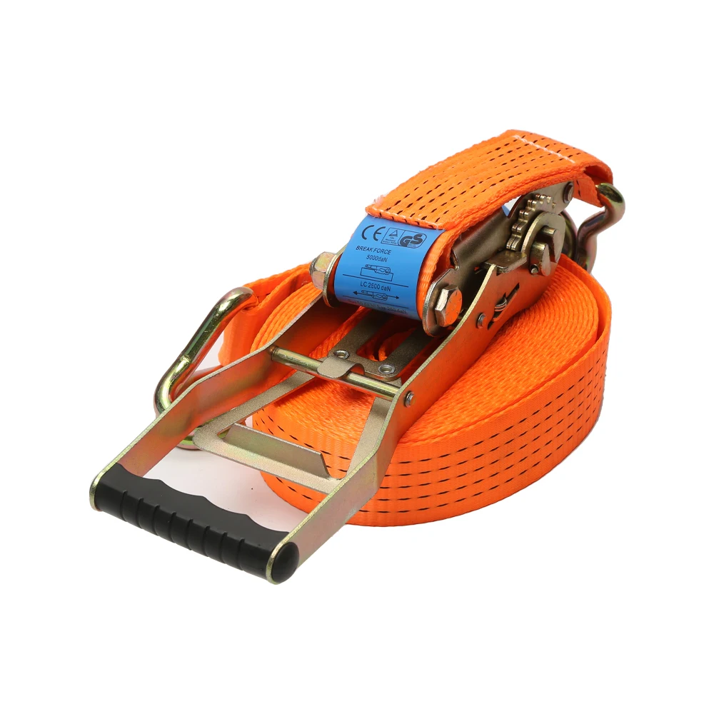Long handle rachet cargo straps heavy duty 50mm ratcheting tie down strap ergo ratchet strap