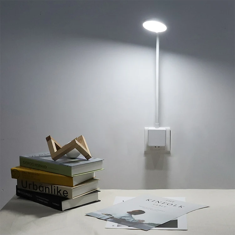 Modern Style Flexible Gooseneck Euro Plug in Wall Led Bedside Living Room Lamp Dimmable 4 Watts  Wall Led Lamp For Bedroom Beds