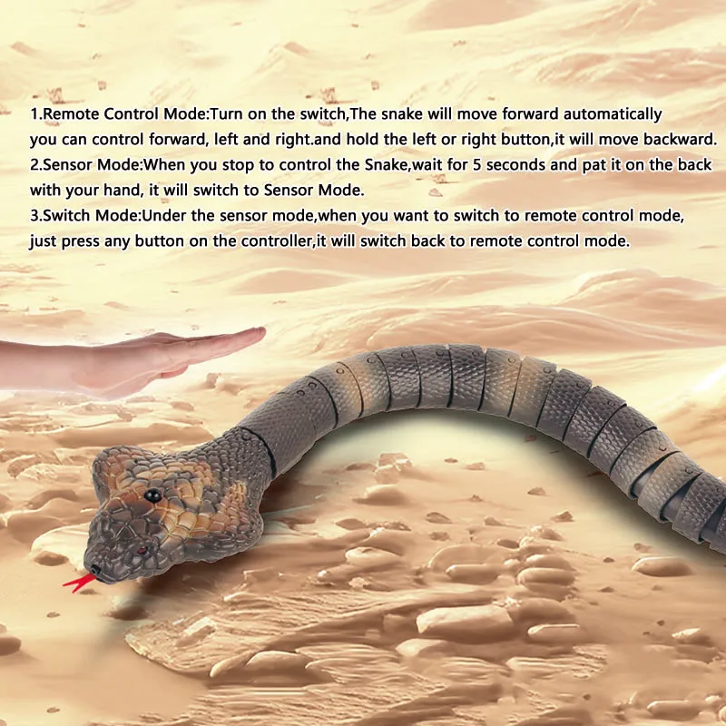 Retractable tongue pranks cobra animal sensing motion realistic snake remote control toys