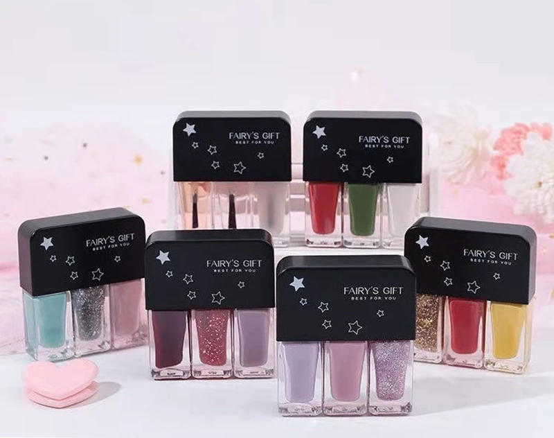 M&U 3 In 1 Nail Polish No Bake Quick Dry Uv Gel Nail Polish Long Lasting Nail Polish Gift Set 18 Colors