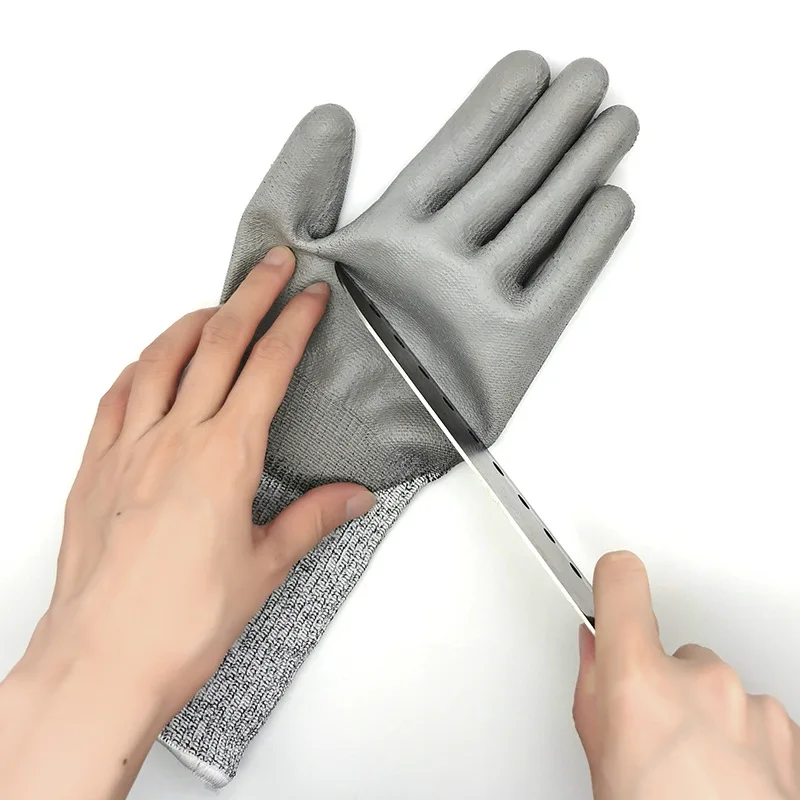 SKPURE CE EN388 standard high quality HPPE PU 4X43C safety anti cut gloves oil resistant gloves