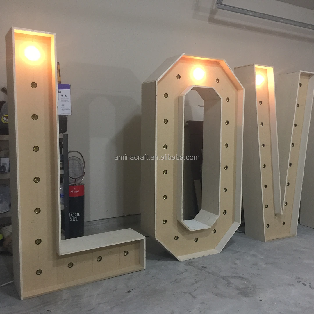 Amina Craft Alphabet 4ft Marquee Letters Love Letter LED Lights