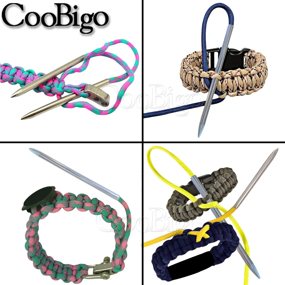 100pcs Knitting Weaving Bracelet Paracord Needle Screw Thread Shaft Tip Stitch Fid Lacing Crochet Tools DIY Accessories Steel