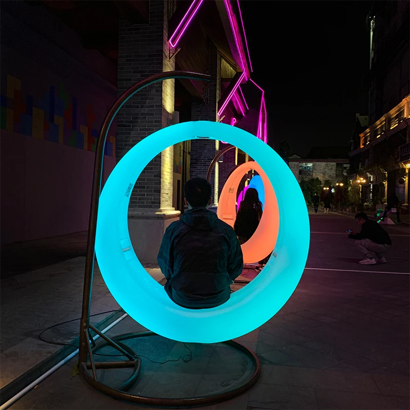  Светодиодные качели светящиеся круглые цветные подвесные 16 rgb меняющие цвет дистанционное управление светодиодные для