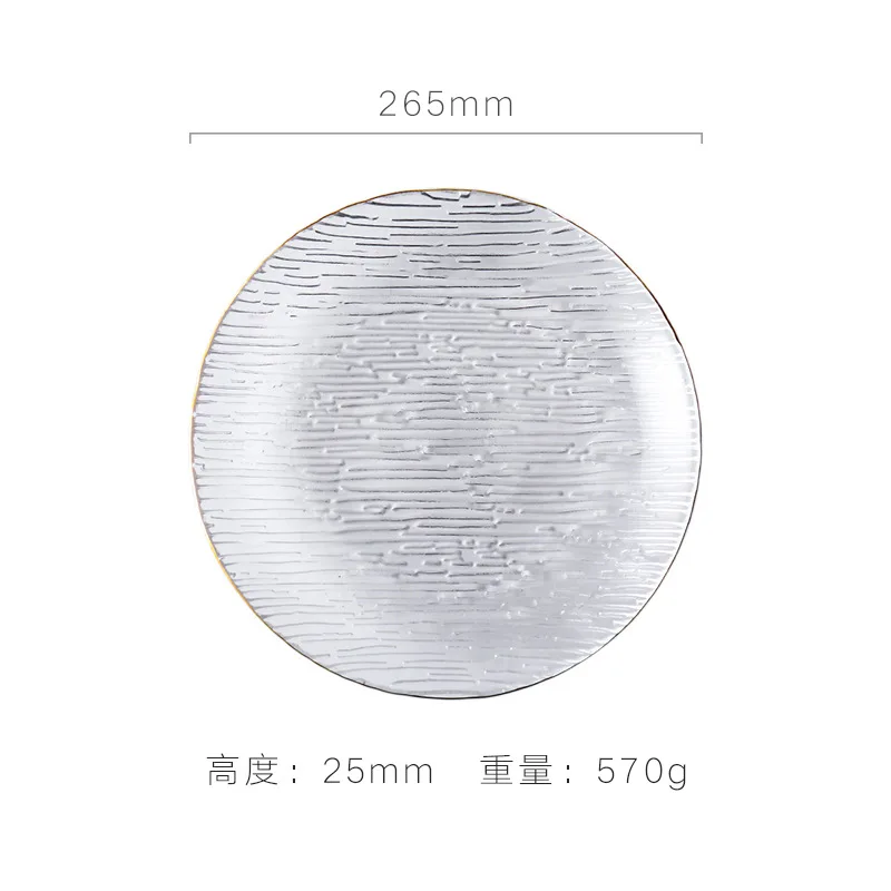 Premium Glass Dinnerware Sets Woven Glass Chargers with Gold Rim Quartz Glass Bowls and Plates for Upgrade Your Table Setting