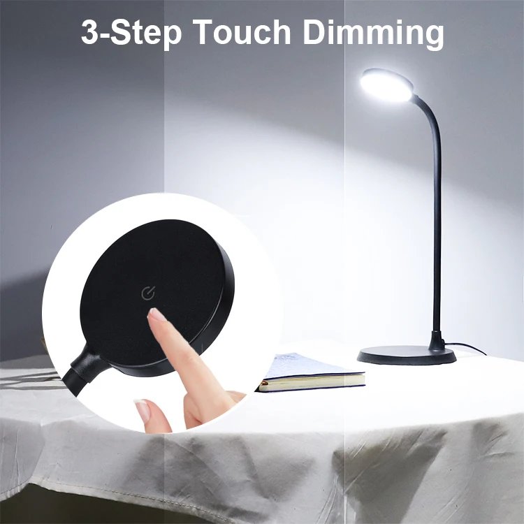 3 Step Dimmable Timing Erp Ce Rohs Eye Care Gooseneck  Study Reading Stand Smart Magnetic Desk Lamp Portable Led Lamp