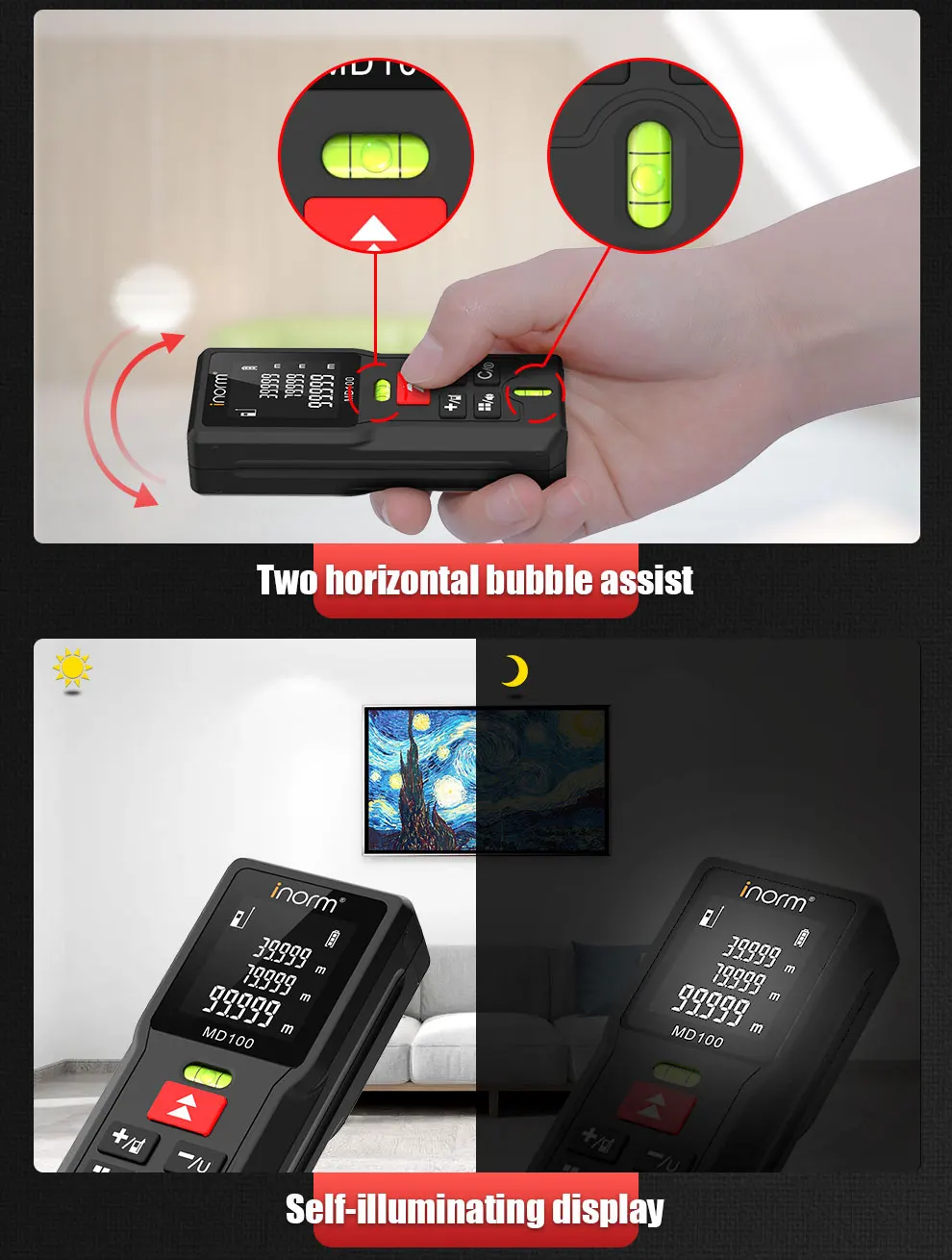 60m Handheld Mini Digital Laser Distance Meter Precise Measurement Construction Measurement