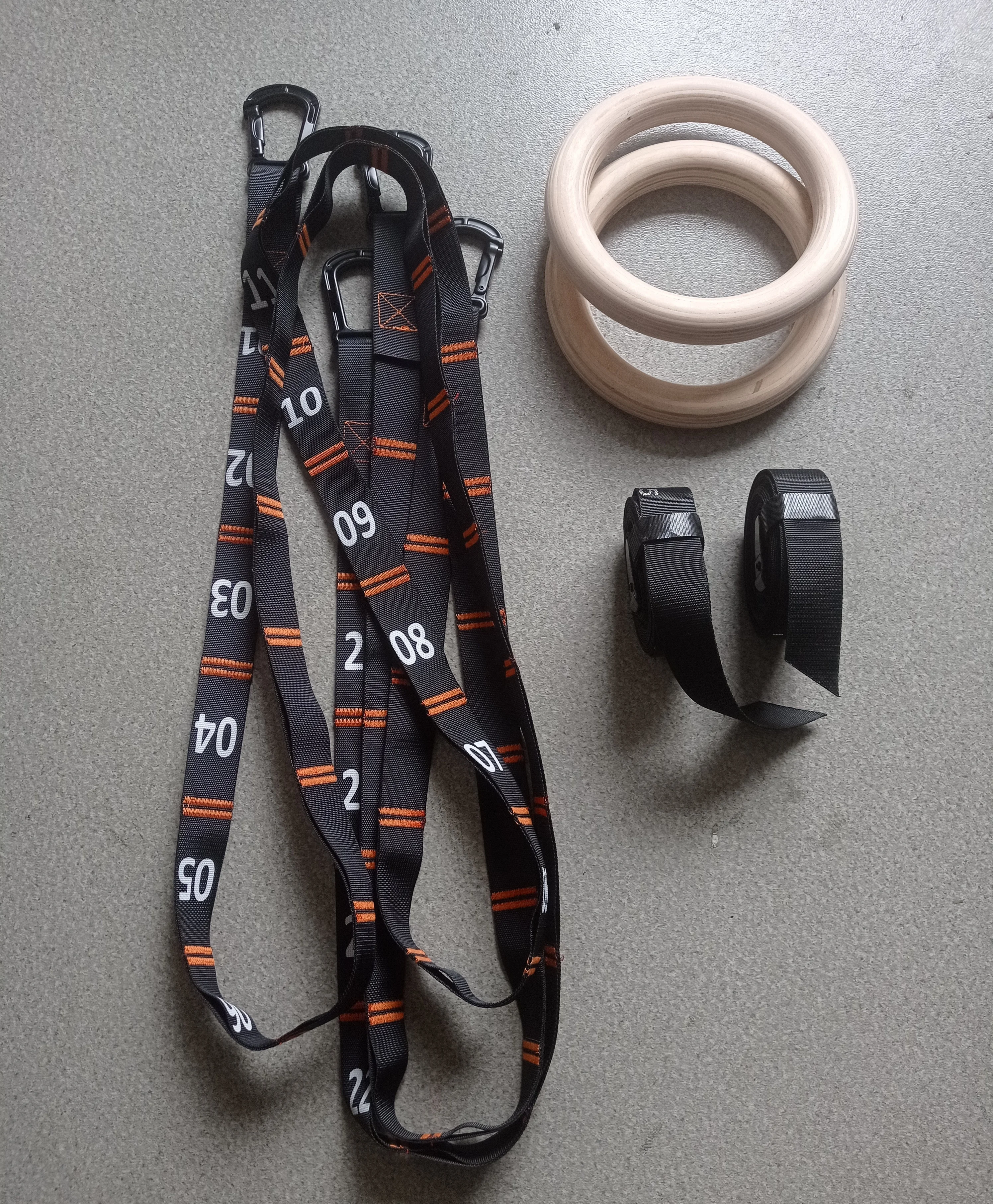 Core Wooden Strength 32mm 28mm adjustable Exercise Home Fitness Workout Gymnastic ring with numbered straps