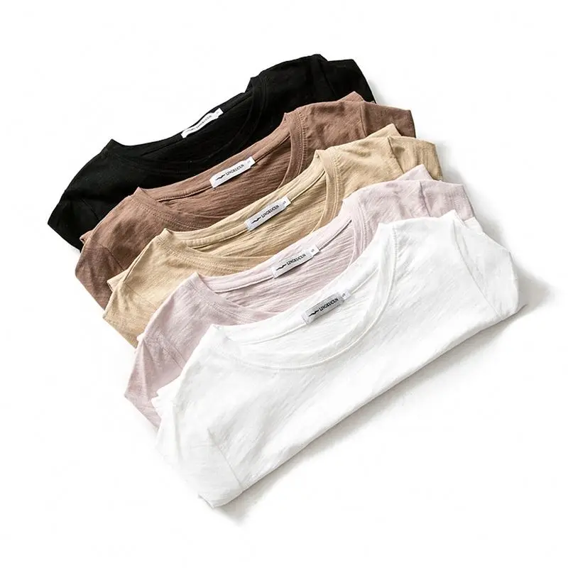 2020 Wholesale Women Clothing Bamboo Cotton Custom Made Women Hemp T Shirts