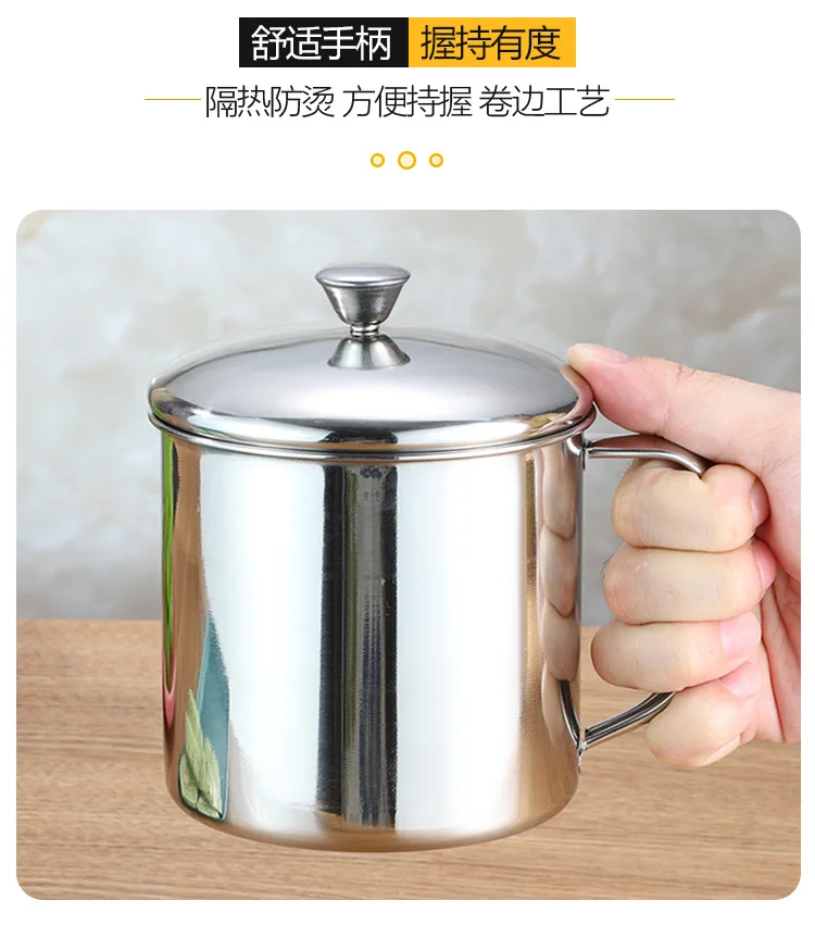 anti-scalding Camping Coffee tea Drink Metal Cup Stainless Steel Sublimation mouth water cup Travel Mugs with Handle and lid